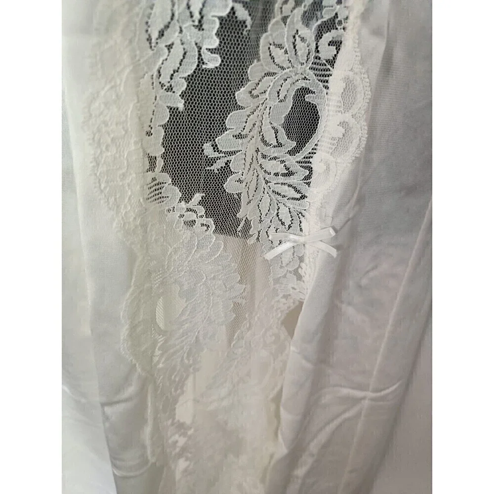 Lorraine Full Slip  Gown Size Large Off White Lace Trim Nylon 45